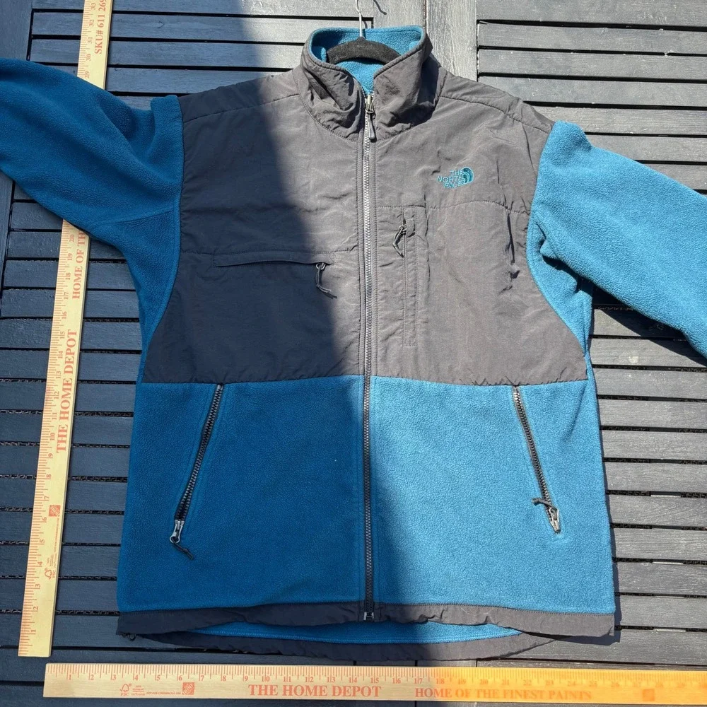 The North Face Denali Fleece Jacket Mens L Blue Black Used Full Zip Outdoor